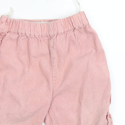 Baby Bebe Girls Pink  Corduroy Capri Trousers Size 12 Months