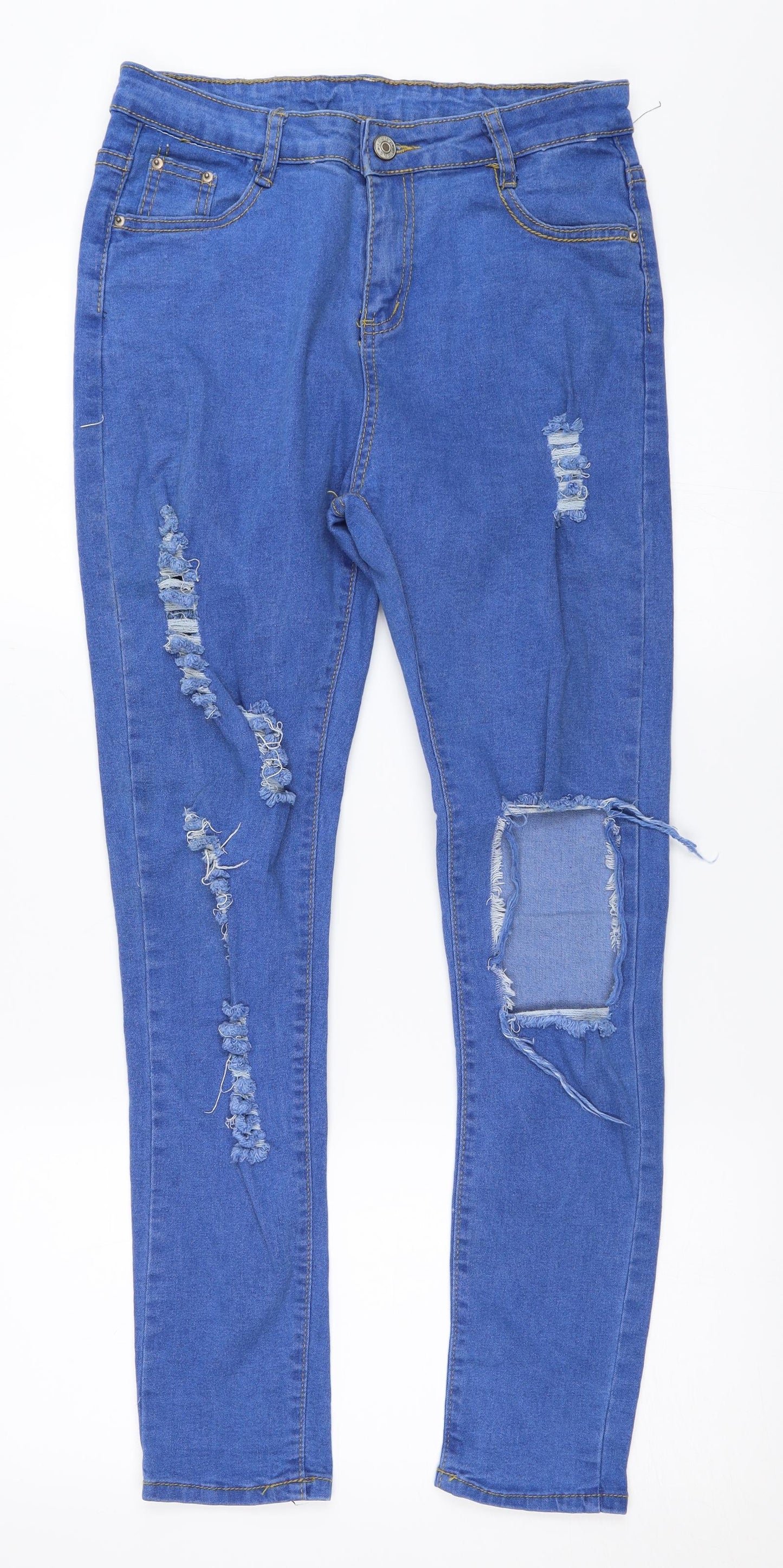 Womens UK Size 27 in Preworn Regular Fit Skinny Blue Jeans