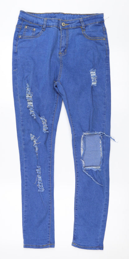 Womens UK Size 27 in Preworn Regular Fit Skinny Blue Jeans