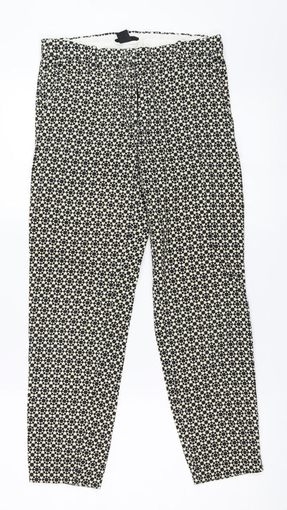 Womens UK Size 34 H&M Regular Fit Capri Beige Trousers
