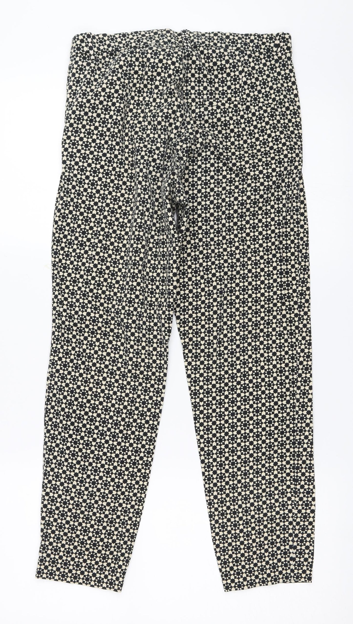 Womens UK Size 34 H&M Regular Fit Capri Beige Trousers