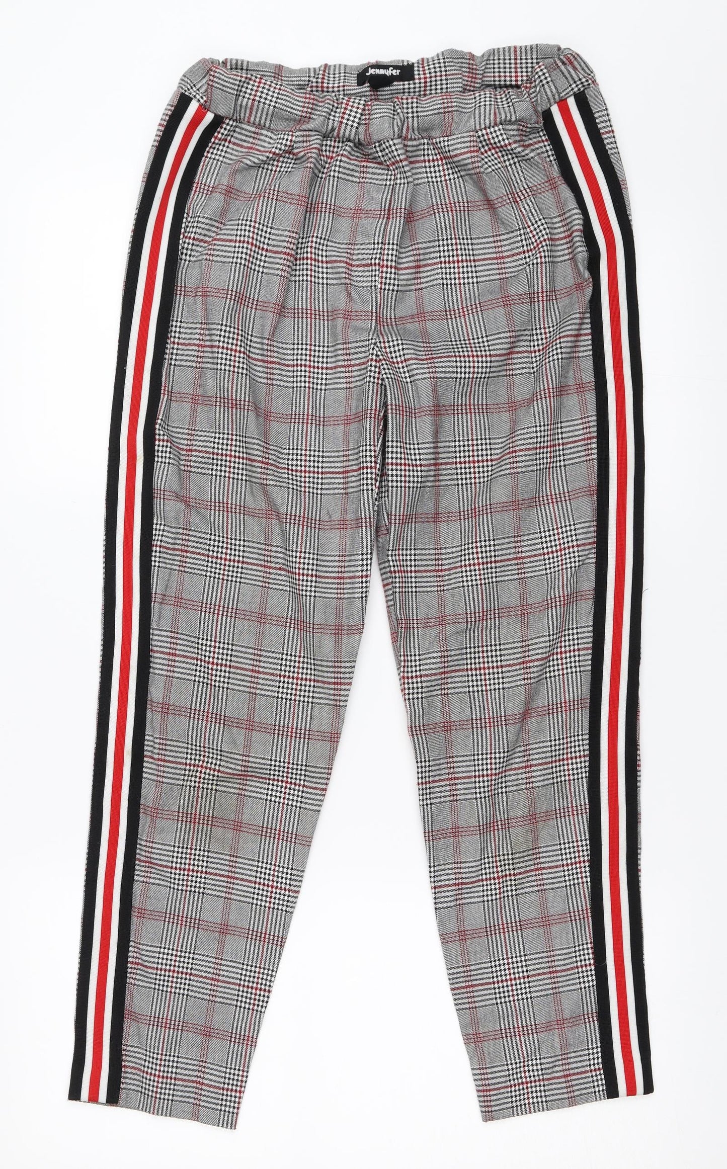 Jennyfer Womens Grey Check  Capri Trousers Size S L26 in