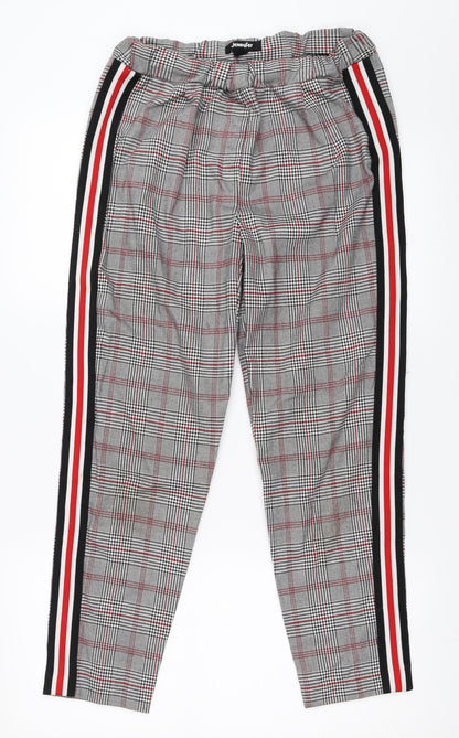 Jennyfer Womens Grey Check  Capri Trousers Size S L26 in