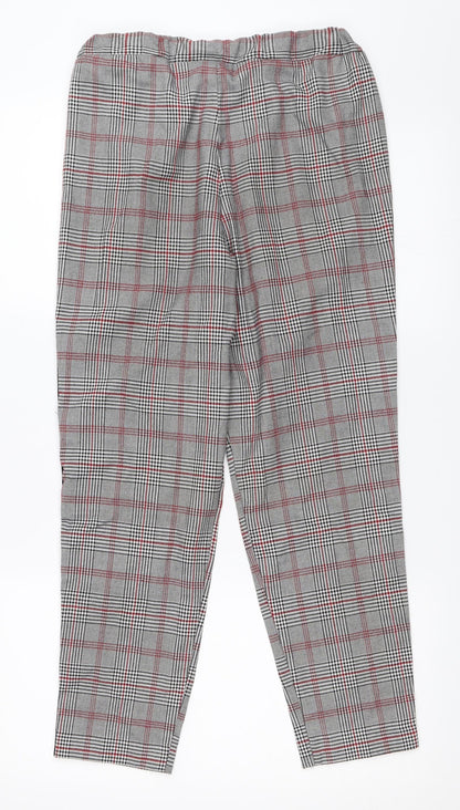 Jennyfer Womens Grey Check  Capri Trousers Size S L26 in