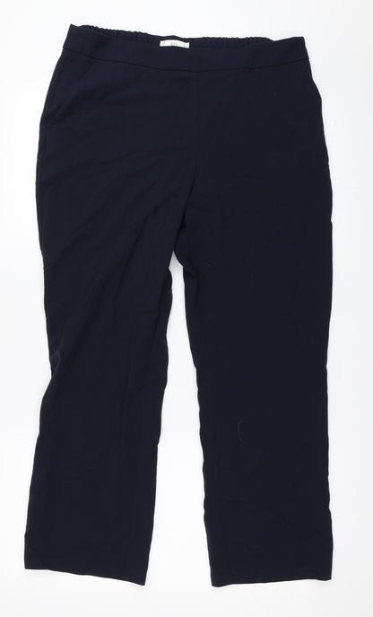 Womens UK Size 14 Marks and Spencer Regular Fit  Blue Trousers