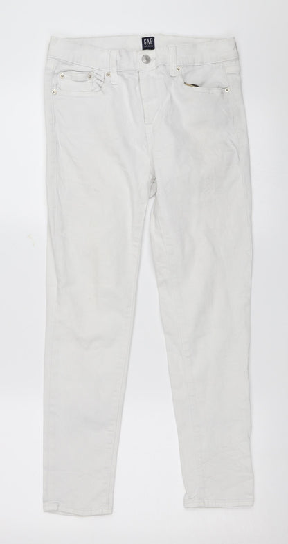 Gap Womens White  Denim Skinny Jeans Size 27 in L26 in