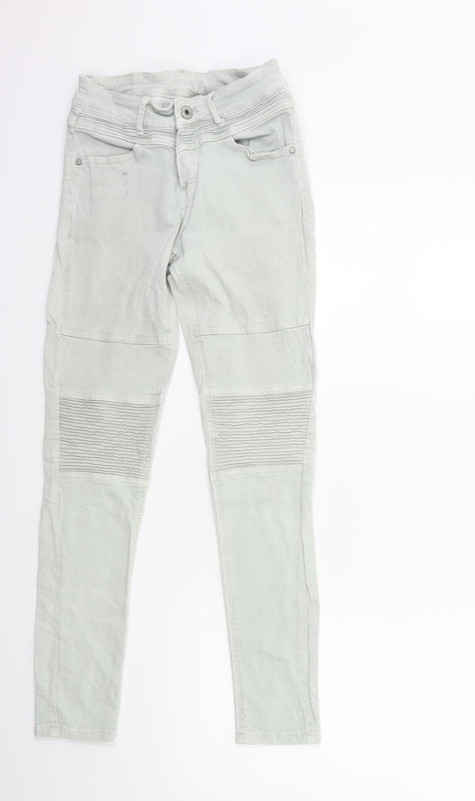 Womens UK Size XS Preworn Regular Fit Skinny Blue Jeans