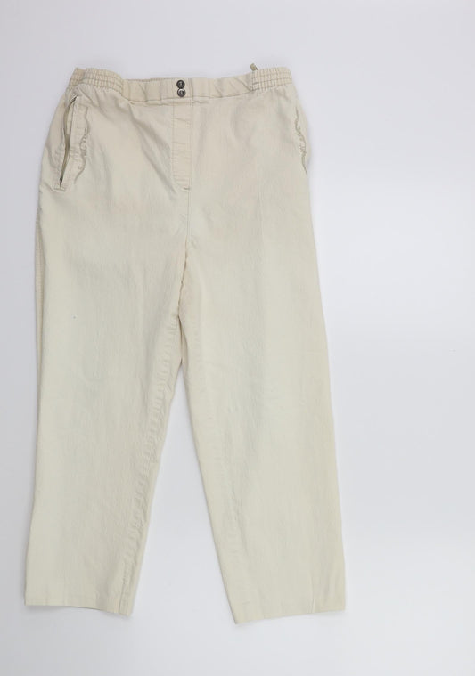 Womens UK Size 30 in Preworn Regular Fit Cropped Beige Trousers