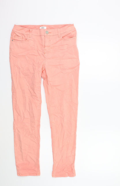 F&F Womens Pink  Denim Skinny Jeans Size 10 L28 in