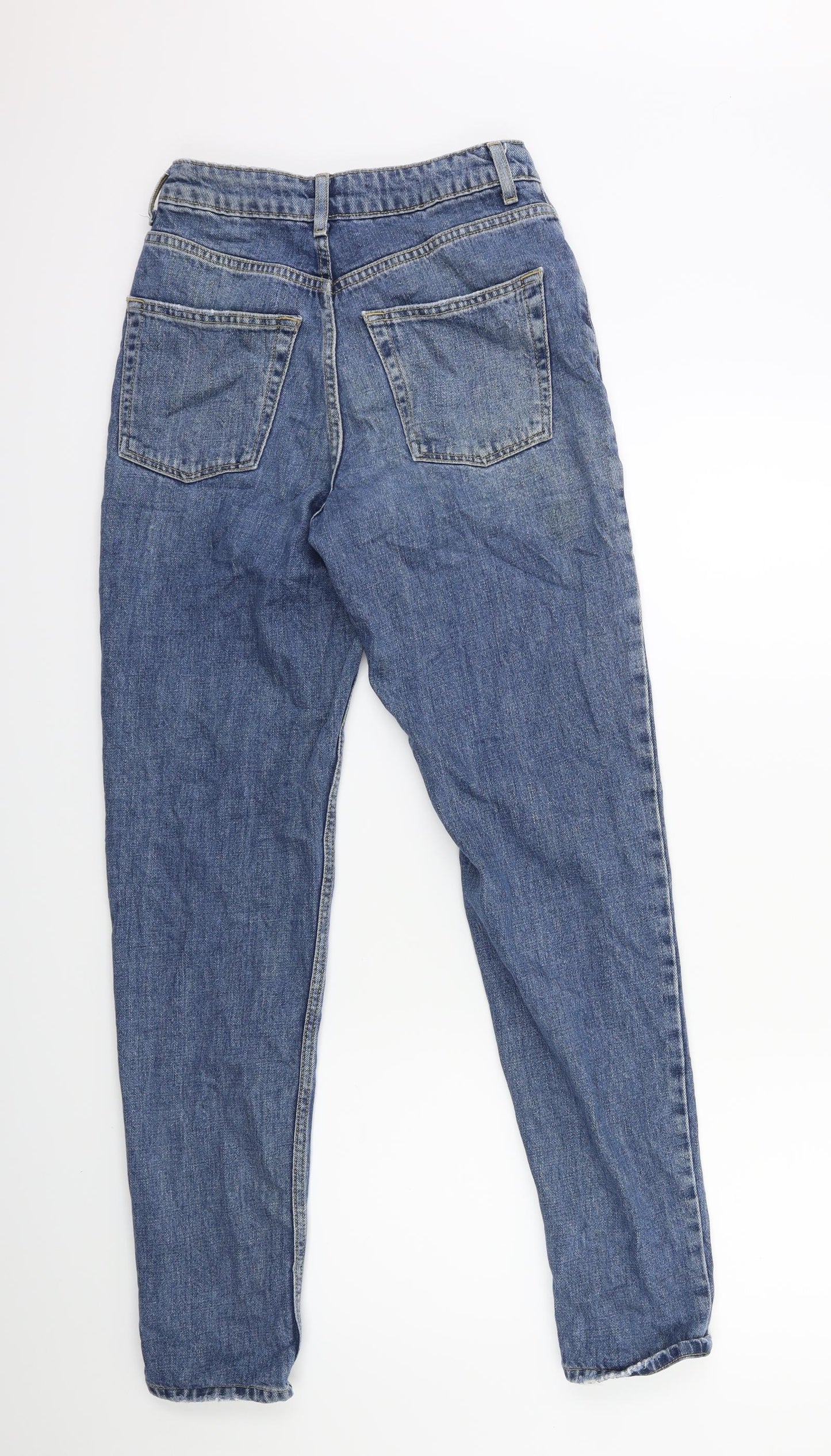 Topshop Womens Blue  Denim Straight Jeans Size 25 in L34 in
