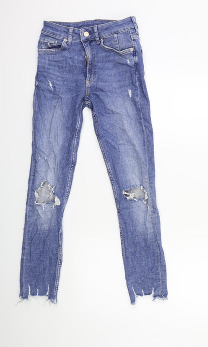 Womens UK Size 26 in H&M Regular Fit Skinny Blue Jeans