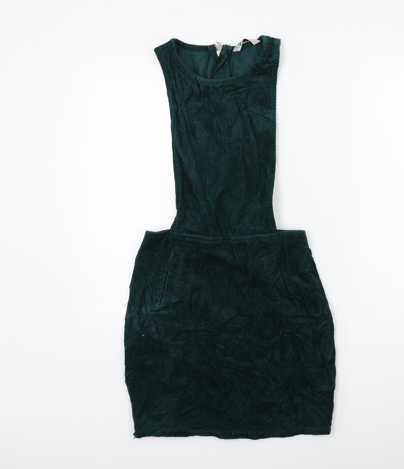 Miss Selfridge Womens Green  Corduroy Pinafore/Dungaree Dress  Size 6