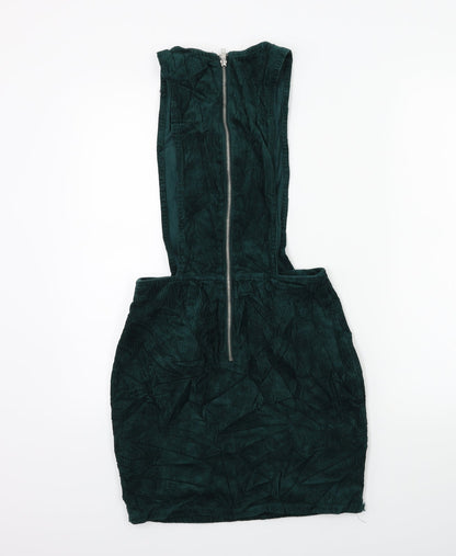Miss Selfridge Womens Green  Corduroy Pinafore/Dungaree Dress  Size 6