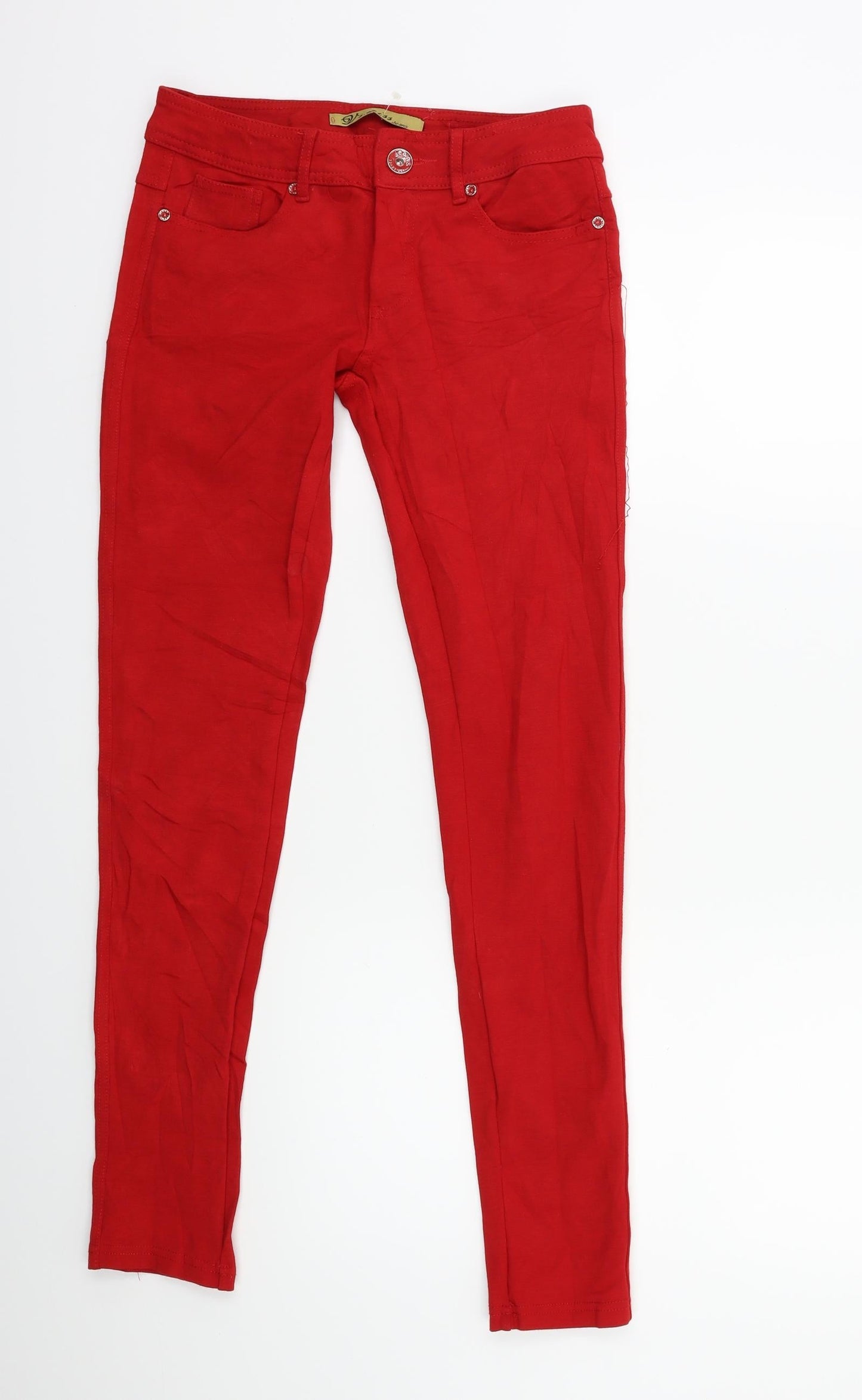 S MISS Womens Red  Denim Skinny Jeans Size L L29 in