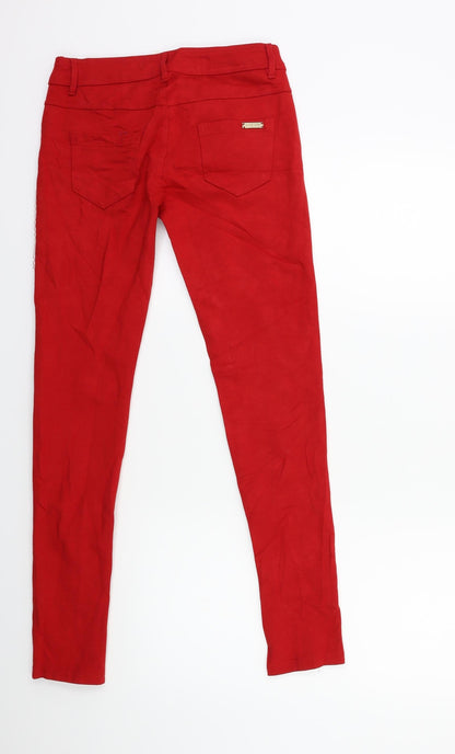 S MISS Womens Red  Denim Skinny Jeans Size L L29 in