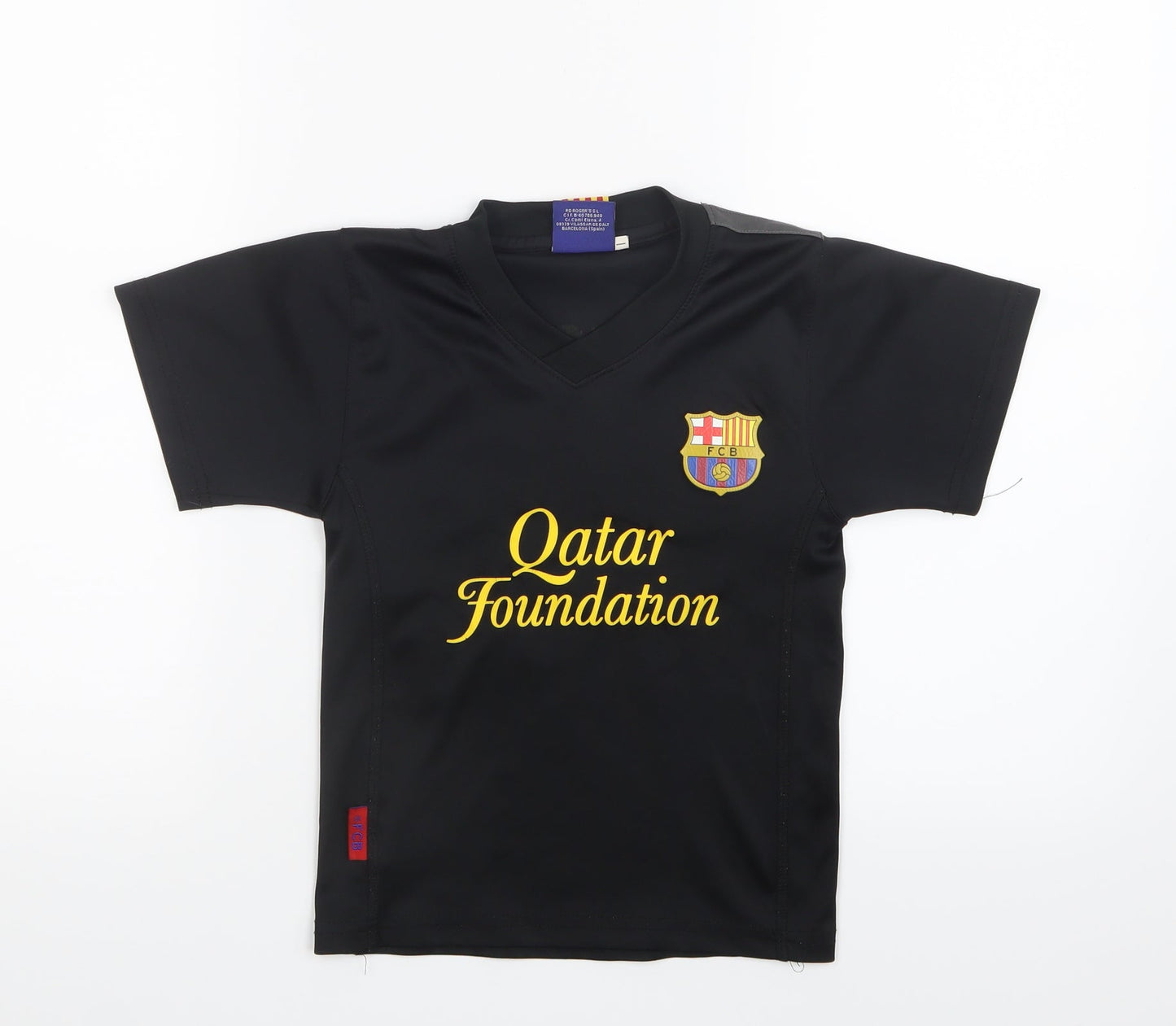 Roger's Boys Black   Jersey T-Shirt Size 4 Years  - Barcelona FC