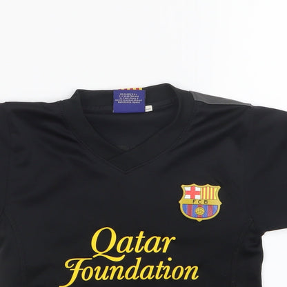 Roger's Boys Black   Jersey T-Shirt Size 4 Years  - Barcelona FC