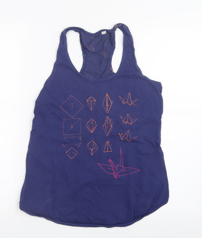 Womens UK Size S Preworn Blue Basic Tank