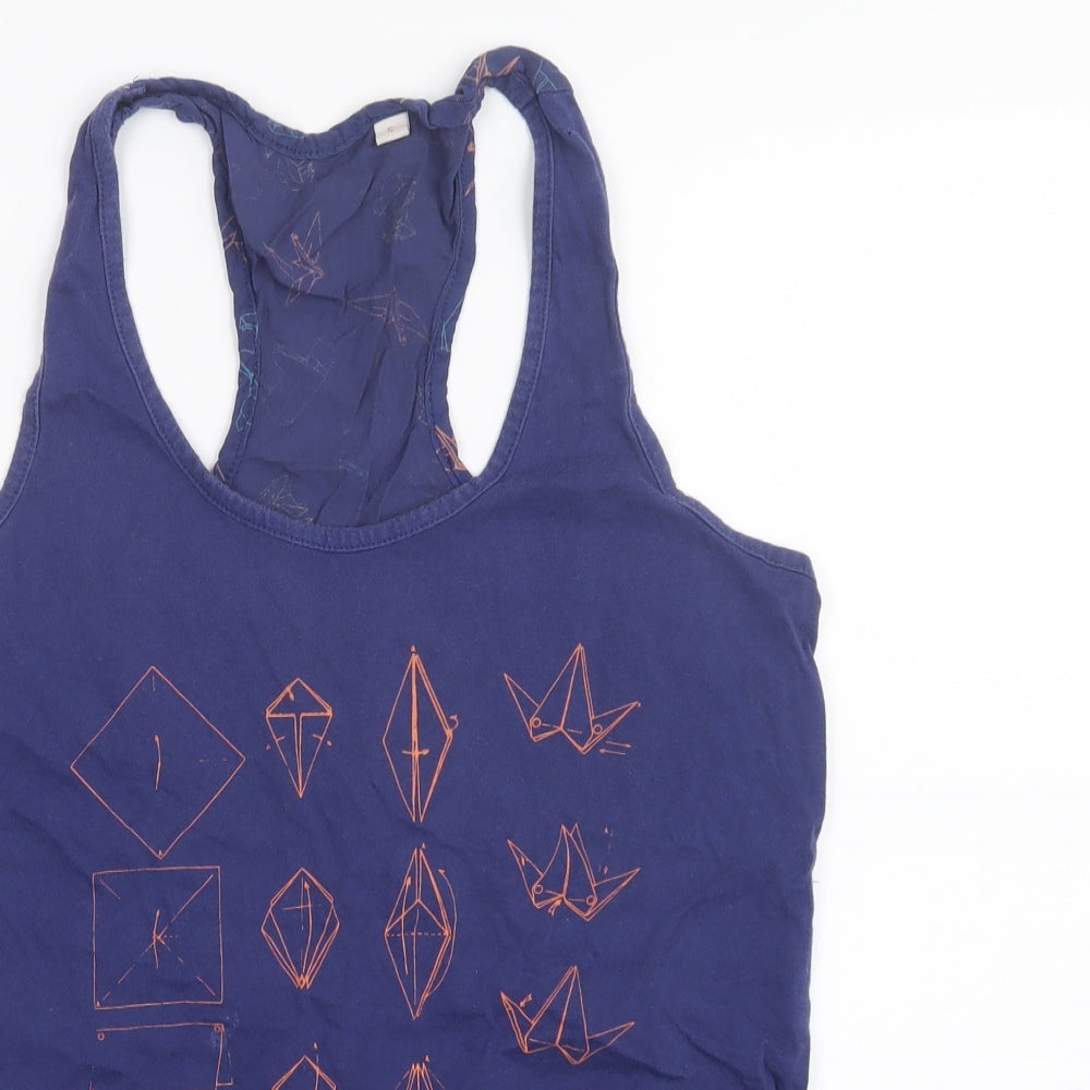 Womens UK Size S Preworn Blue Basic Tank