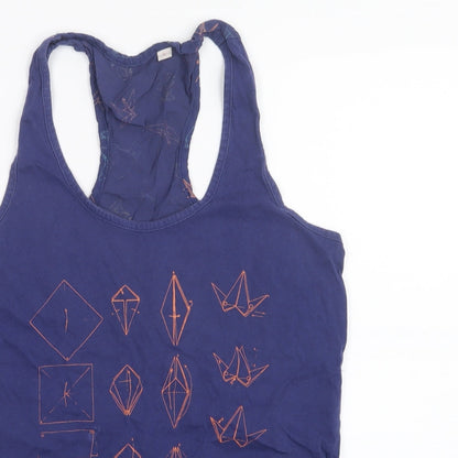 Womens UK Size S Preworn Blue Basic Tank