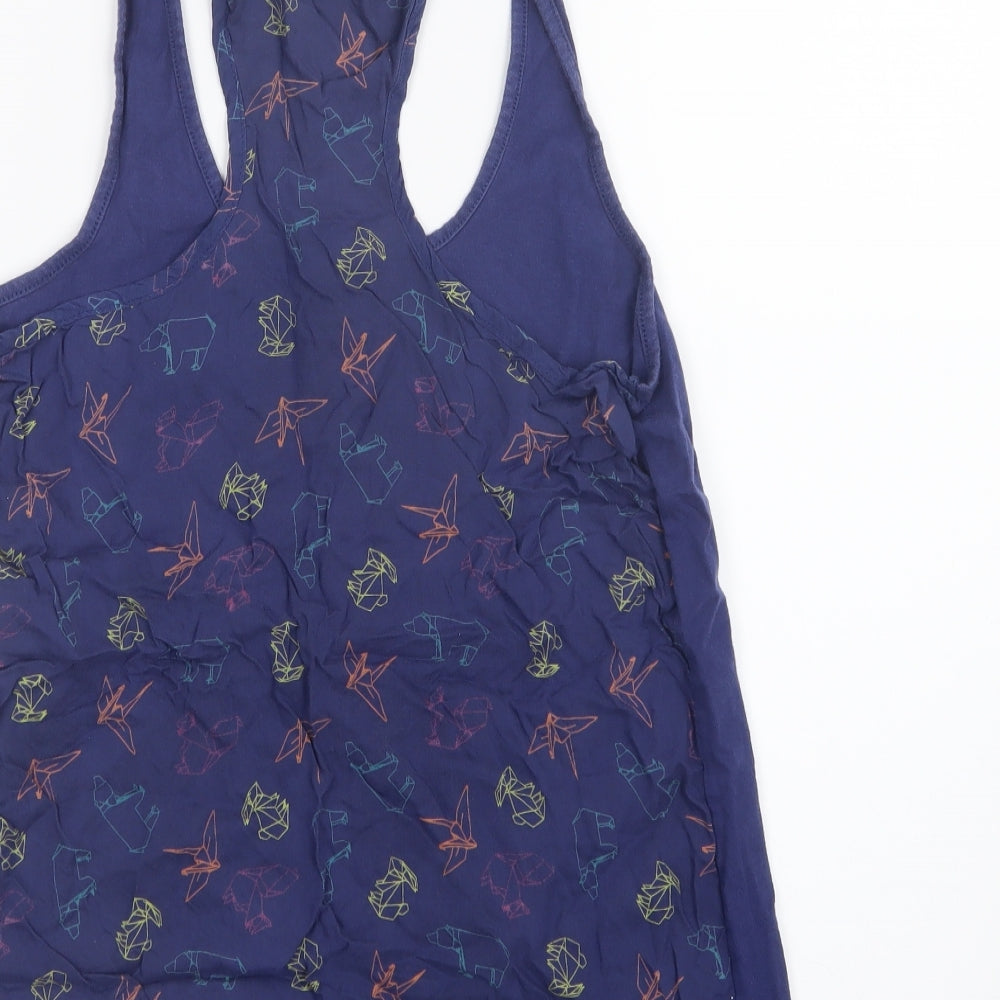 Womens UK Size S Preworn Blue Basic Tank