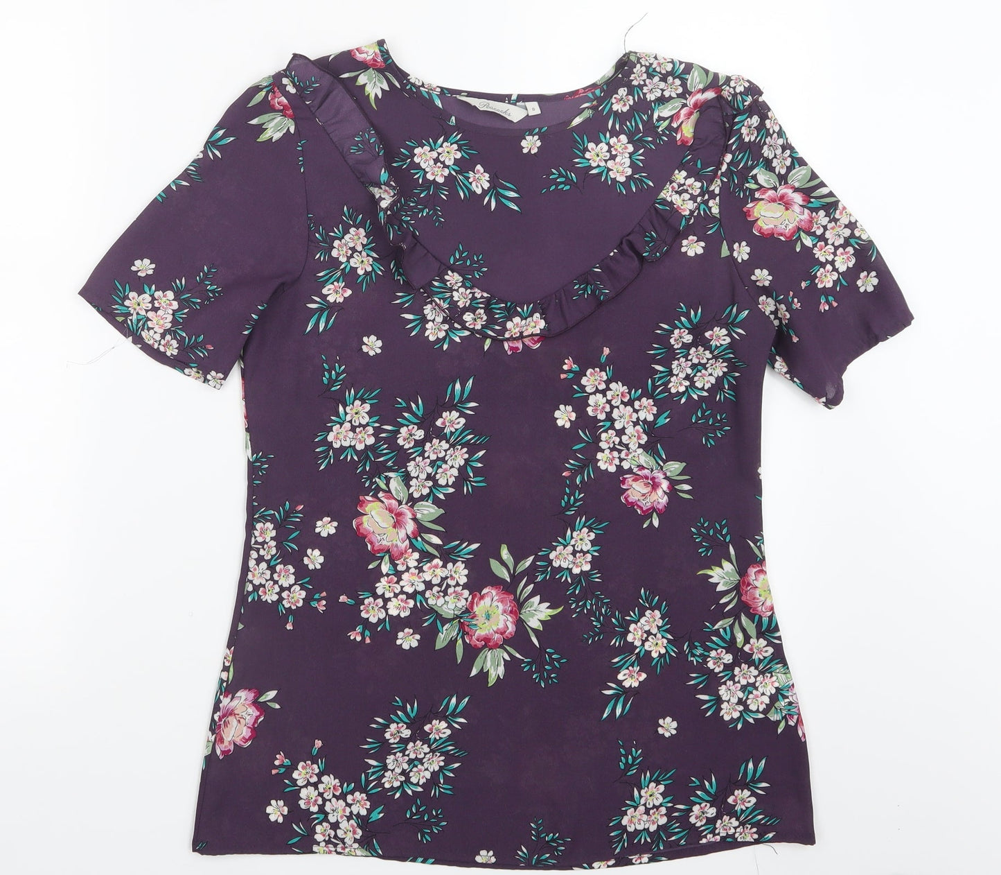 Womens UK Size 8 Peacocks Purple Basic Blouse