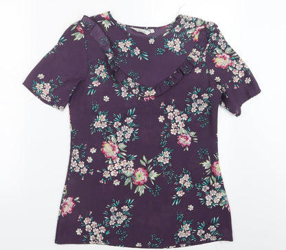Womens UK Size 8 Peacocks Purple Basic Blouse