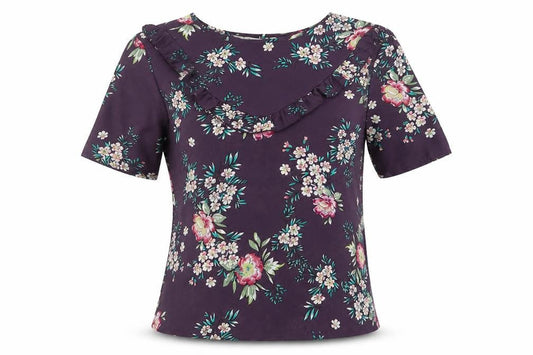 Womens UK Size 8 Peacocks Purple Basic Blouse