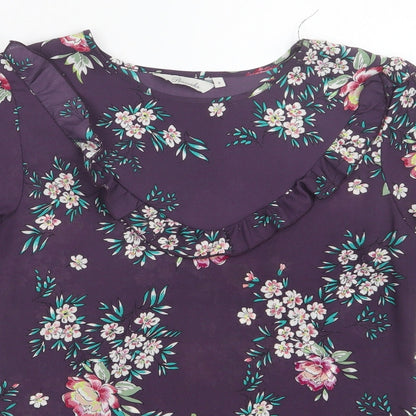 Womens UK Size 8 Peacocks Purple Basic Blouse