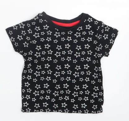 Earlydays Baby Black Geometric  Basic T-Shirt Size 12-18 Months  - Stars