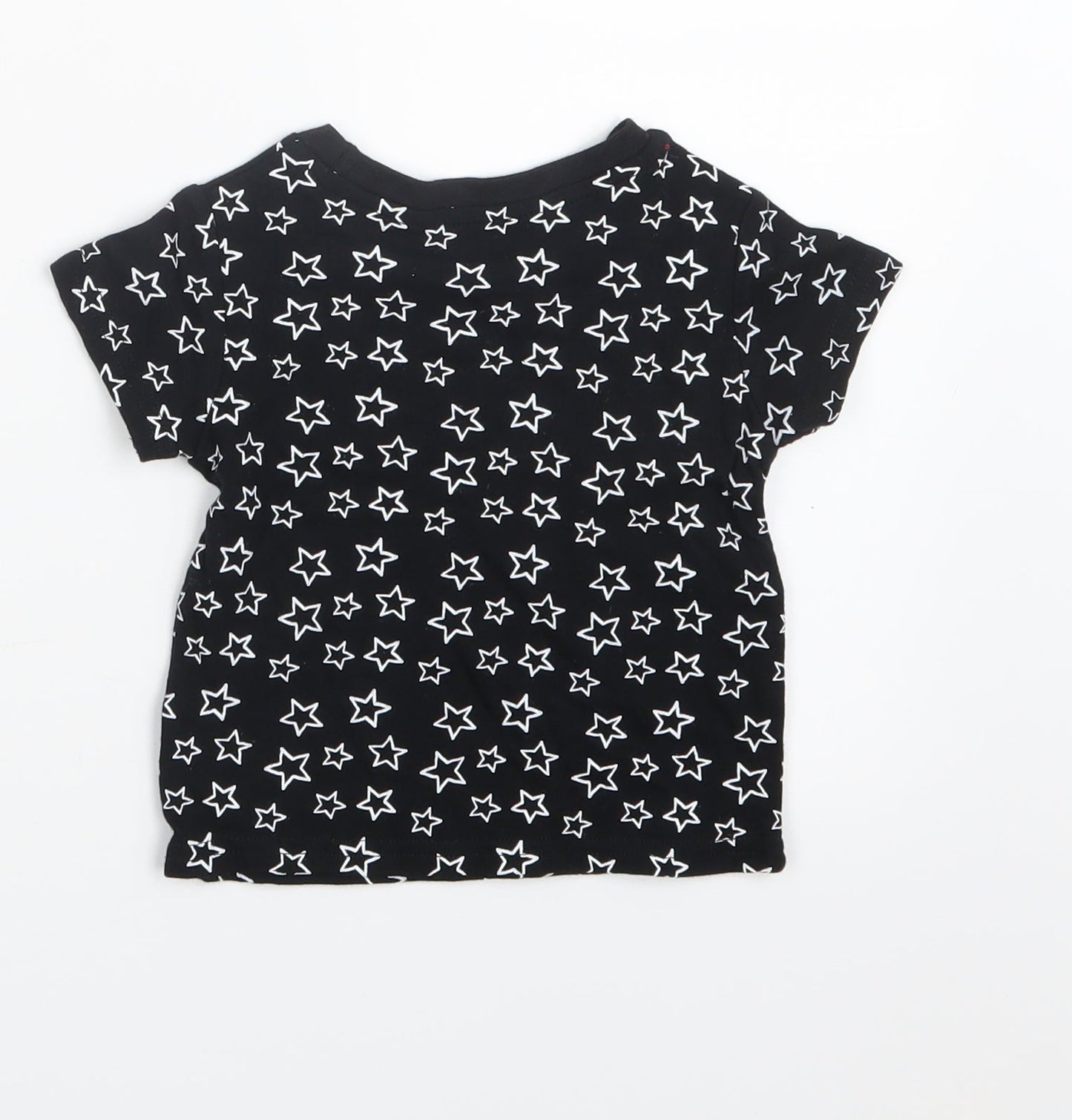 Earlydays Baby Black Geometric  Basic T-Shirt Size 12-18 Months  - Stars