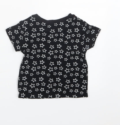 Earlydays Baby Black Geometric  Basic T-Shirt Size 12-18 Months  - Stars