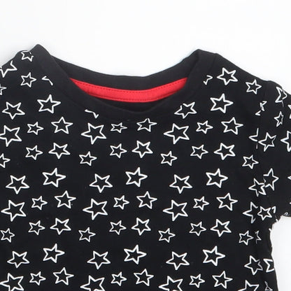 Earlydays Baby Black Geometric  Basic T-Shirt Size 12-18 Months  - Stars