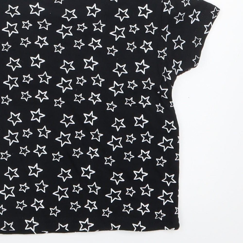 Earlydays Baby Black Geometric  Basic T-Shirt Size 12-18 Months  - Stars