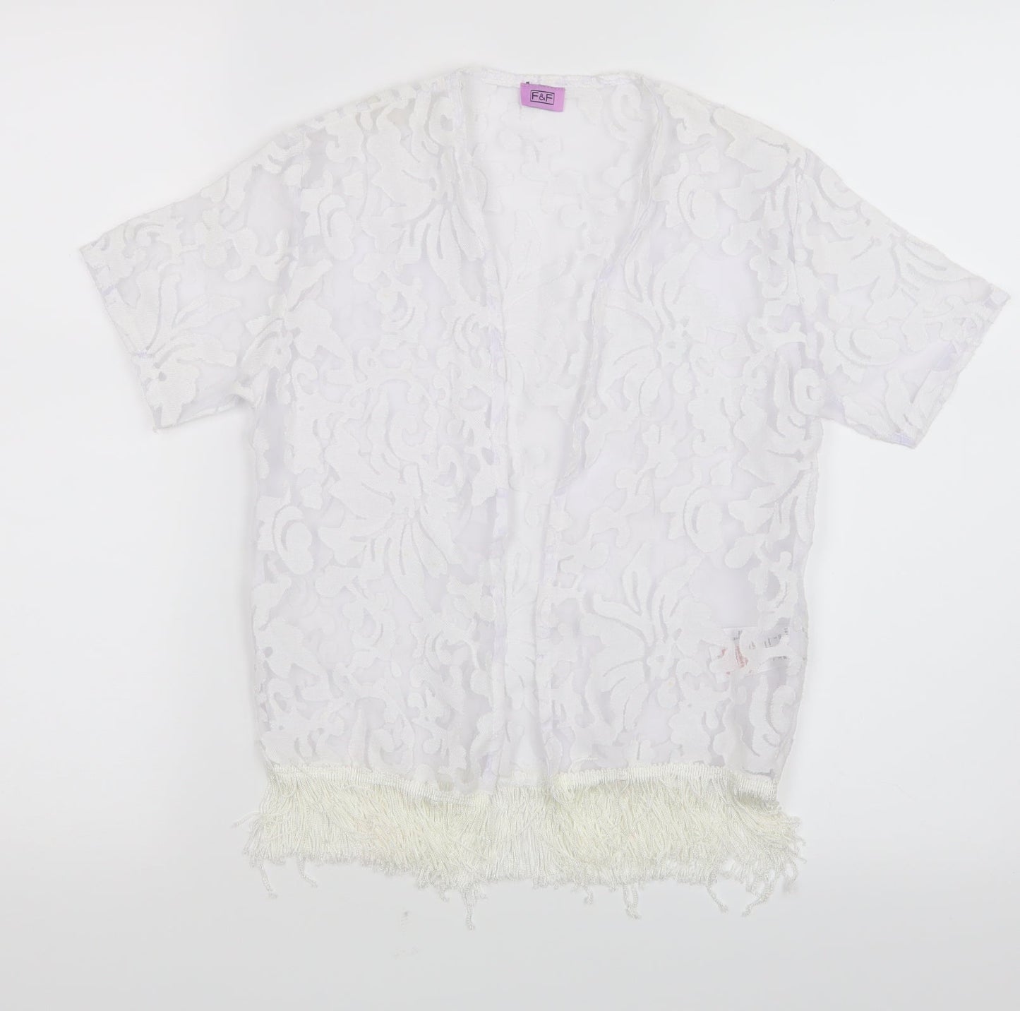 F&F Girls White   Kimono Jacket Size 7-8 Years