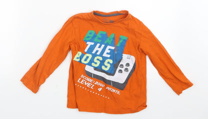 Little Kids Boys Orange   Basic T-Shirt Size 4 Years