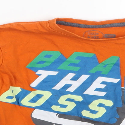 Little Kids Boys Orange   Basic T-Shirt Size 4 Years
