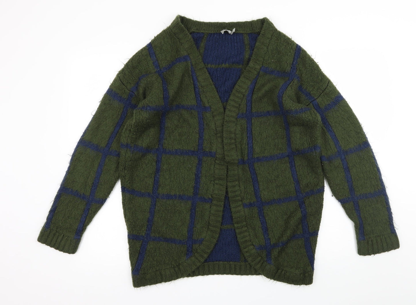 ASOS Womens Green Check Knit Cardigan Jumper Size 4