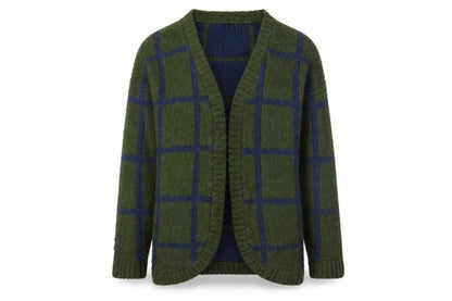 ASOS Womens Green Check Knit Cardigan Jumper Size 4