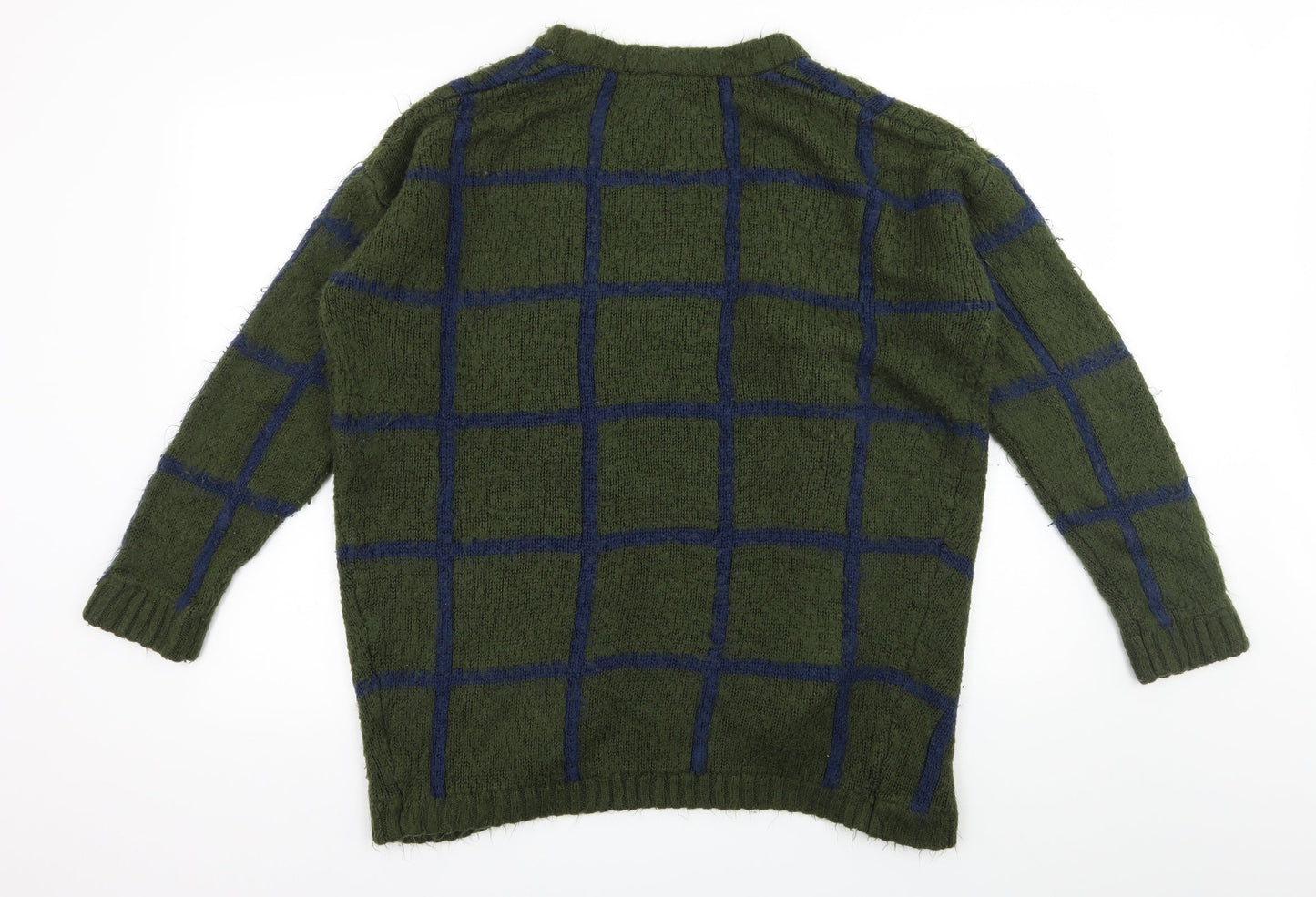ASOS Womens Green Check Knit Cardigan Jumper Size 4