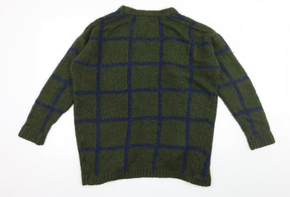 ASOS Womens Green Check Knit Cardigan Jumper Size 4