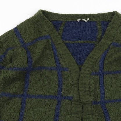ASOS Womens Green Check Knit Cardigan Jumper Size 4