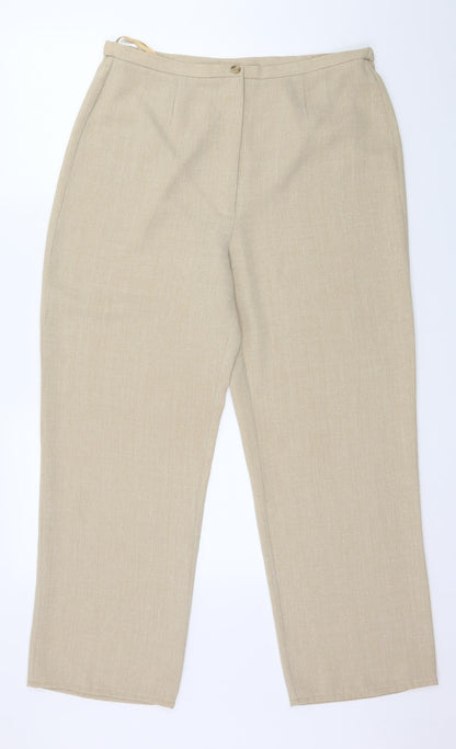 Premier Collection Womens Beige   Trousers  Size 16 L27 in