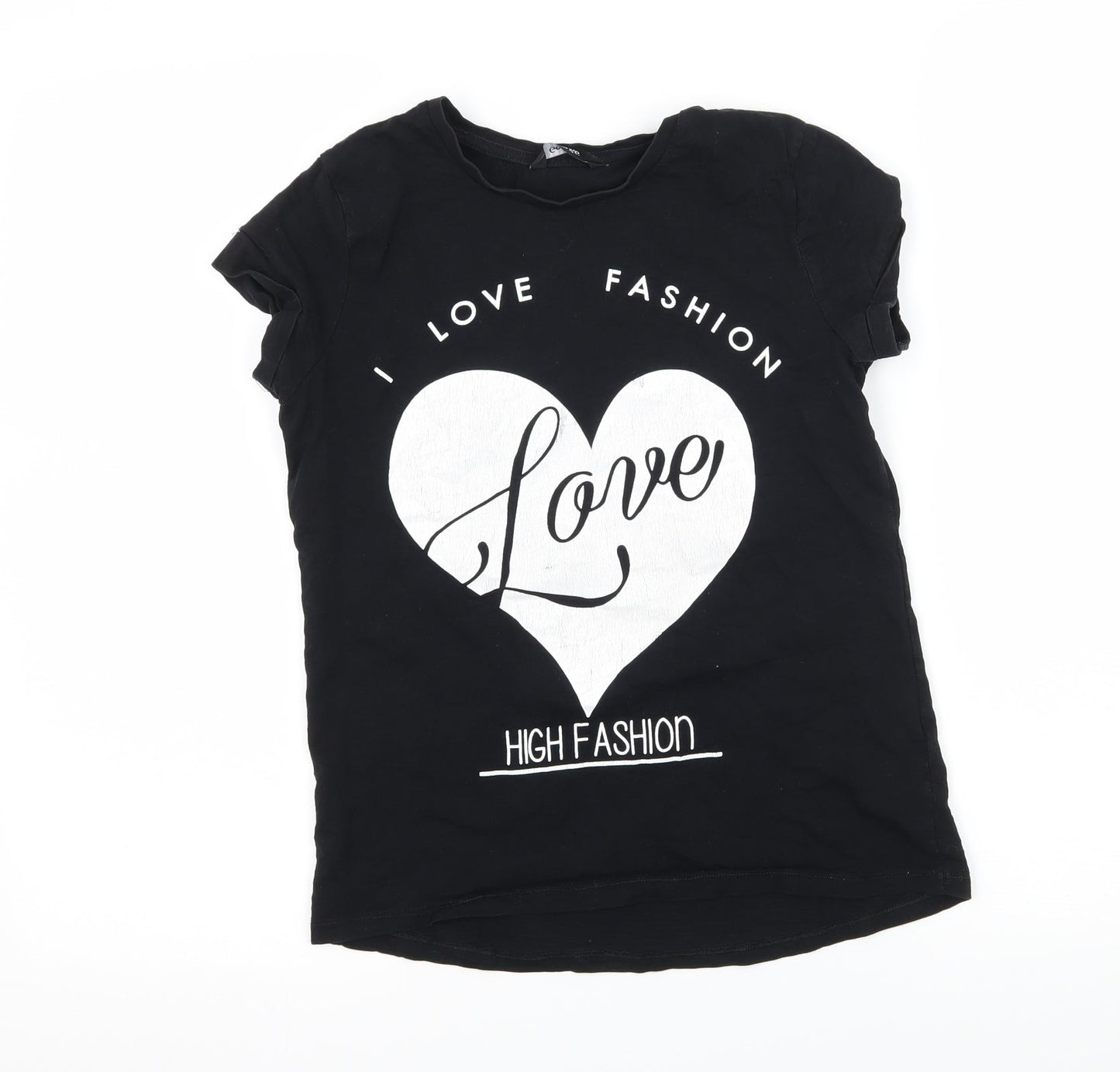 George Girls Black  Jersey Basic T-Shirt Size 10-11 Years  - I Love Fashion