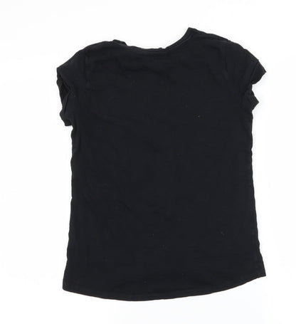 George Girls Black  Jersey Basic T-Shirt Size 10-11 Years  - I Love Fashion
