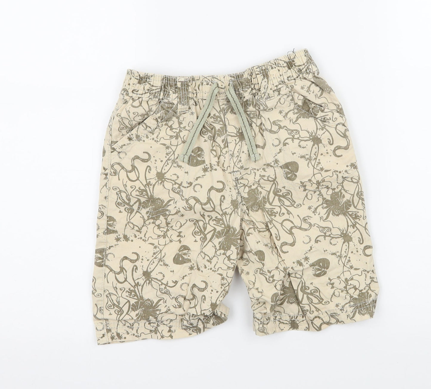Rebel Boys Beige Floral  Bermuda Shorts Size 4-5 Years