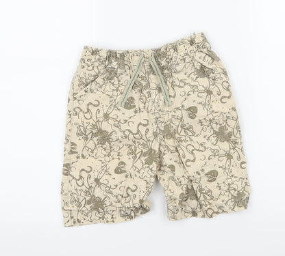 Rebel Boys Beige Floral  Bermuda Shorts Size 4-5 Years