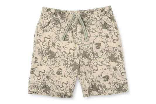 Rebel Boys Beige Floral  Bermuda Shorts Size 4-5 Years