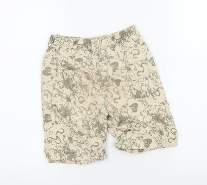 Rebel Boys Beige Floral  Bermuda Shorts Size 4-5 Years
