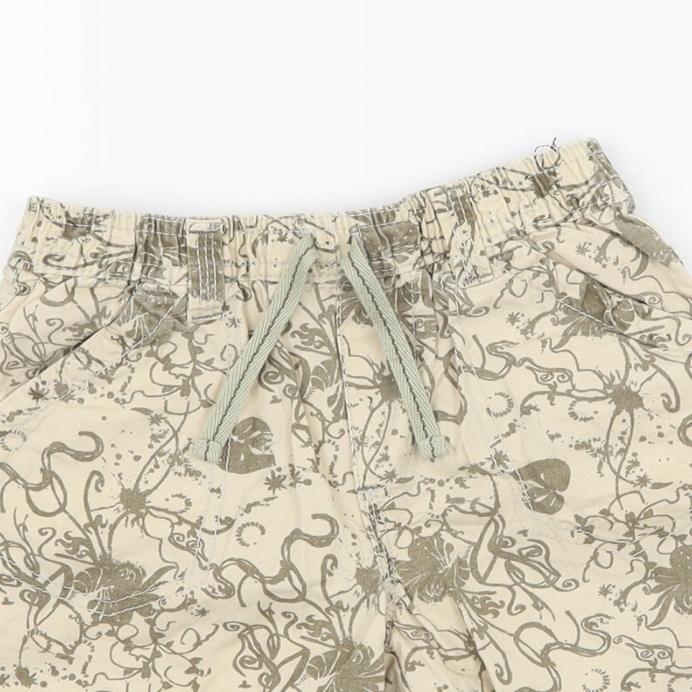Rebel Boys Beige Floral  Bermuda Shorts Size 4-5 Years